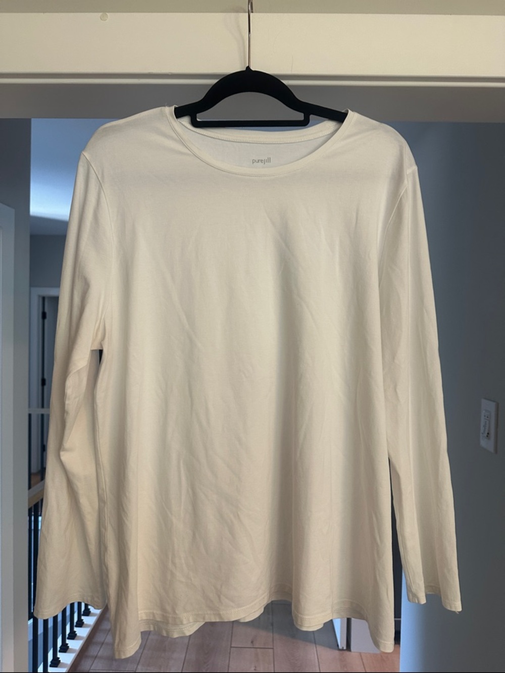 Pure Jill Women's Long Sleeve Crew Neck Tee - White